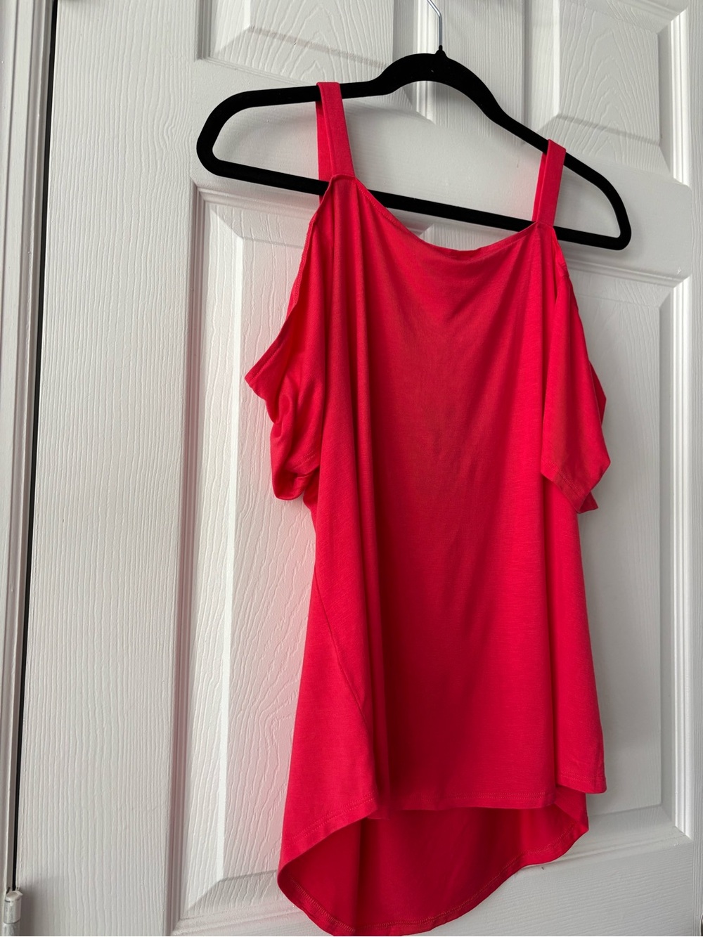 Cable & Gauge Red Cold-Shoulder Tank Top with Ring Strap Detail - Picture 11 of 15